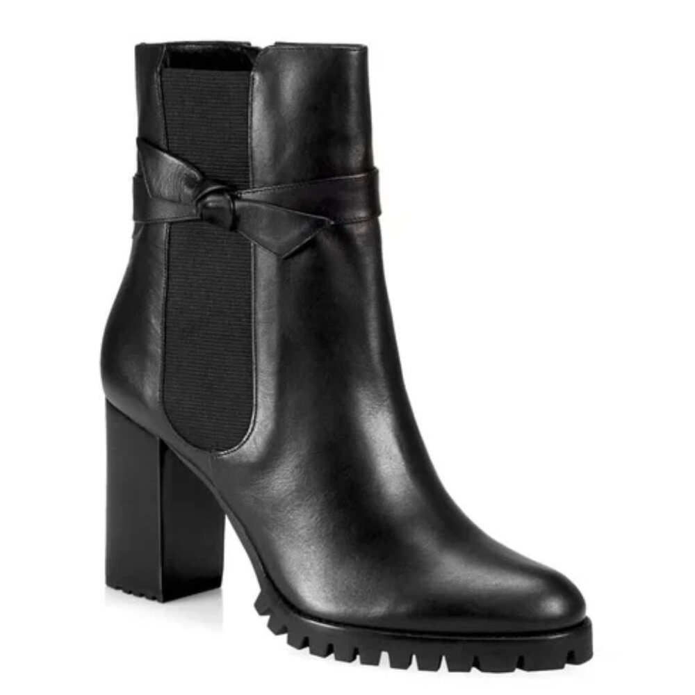 Alexandre Birman Clarita Leather Rain Boots • Black • Size 37 (US 7)